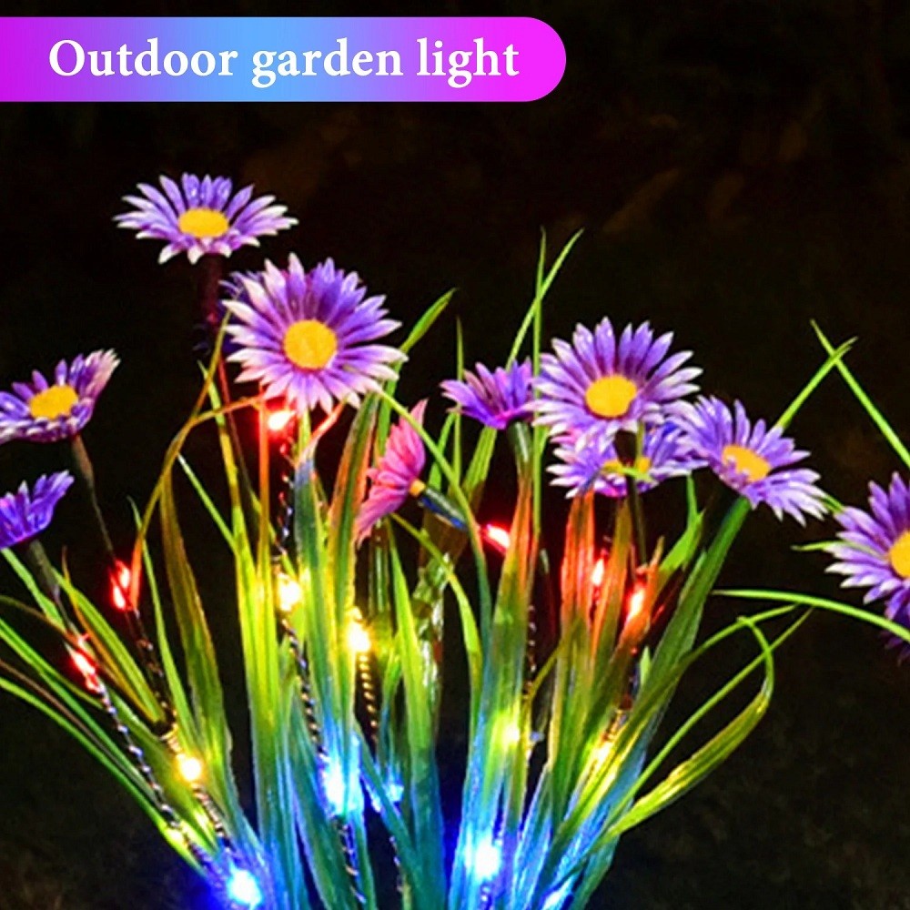 Solar Garden Lights Outdoor Waterproof LED Flower Stake Lamp Yard Patio Decor