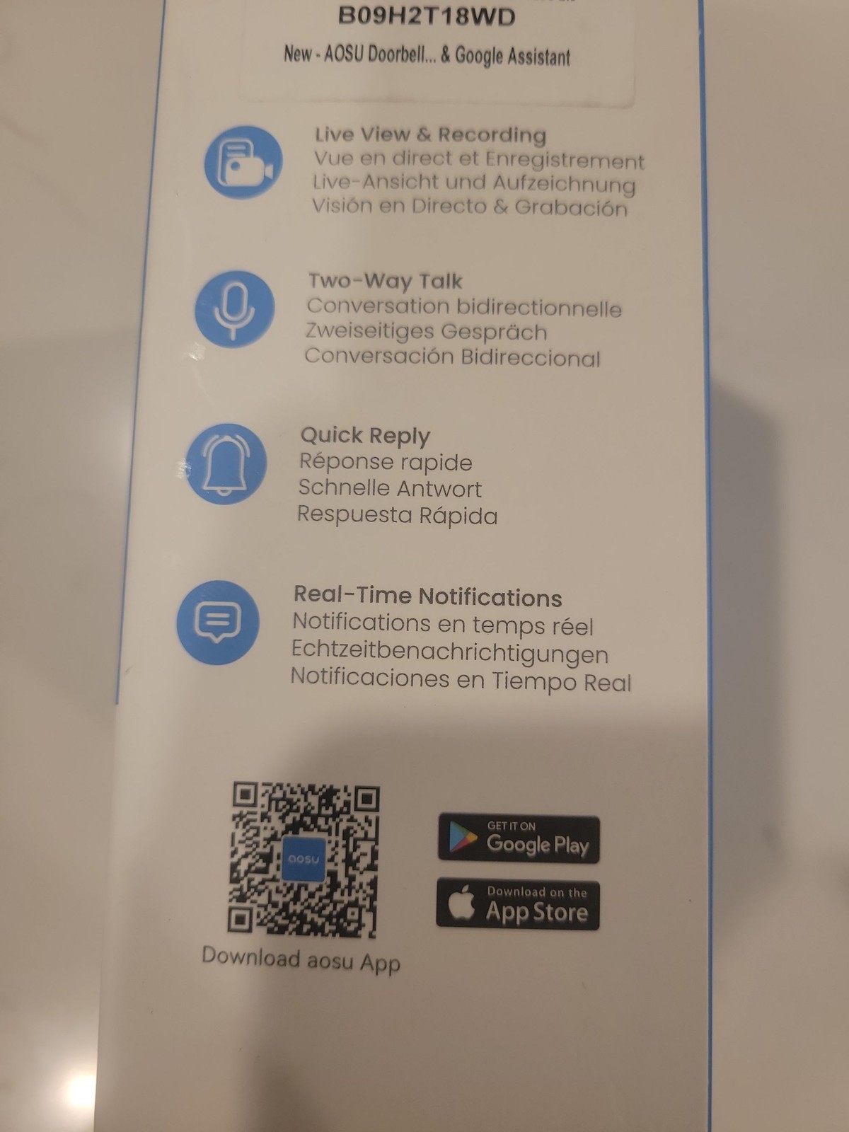 READ DESCRIPTION!!! AOSU Video Doorbell Ultra Wi-Fi Battery Alexa Google Home