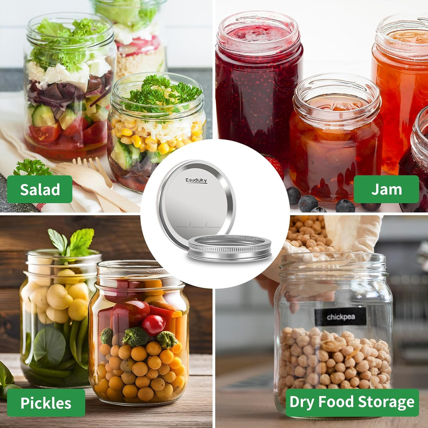 Canning Lids and Rings 52 Count Regular Mouth Mason Jar Band For Ball Kerr Jars