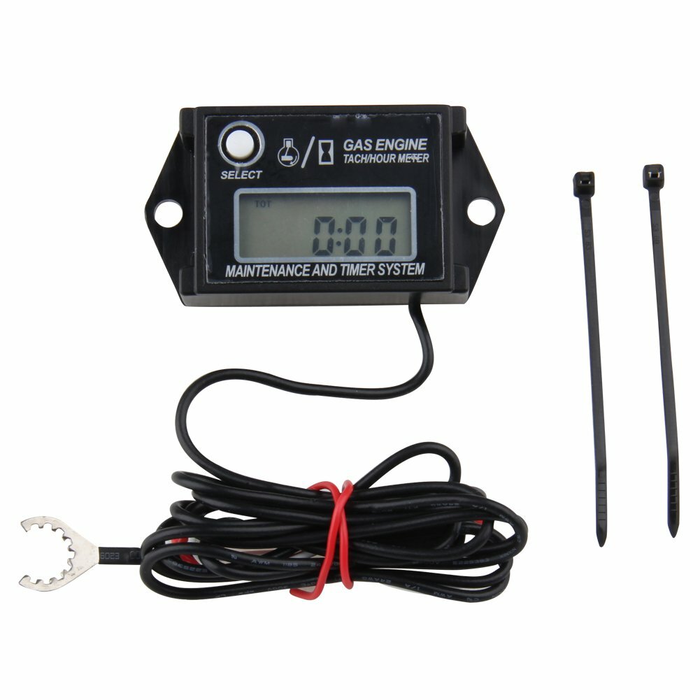 Waterproof Tachometer Tiny Tach/Hour Meter for 2 Stroke & 4 Stroke Small Engine
