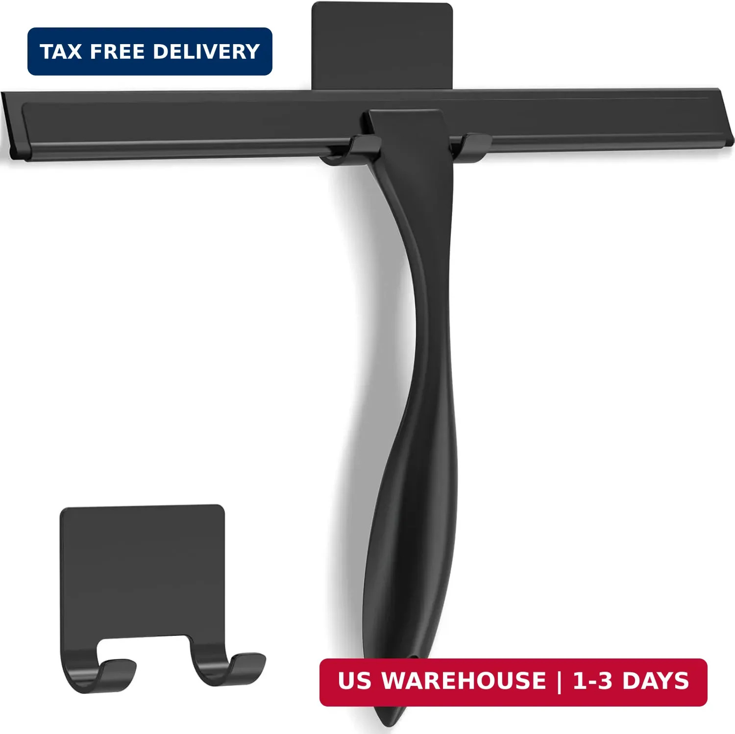 All-Purpose Stainless Steel Shower Squeegee for Shower Glass Door with Adhesive