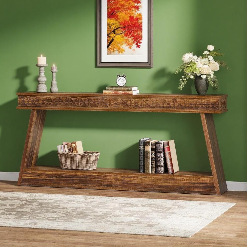 2-tier Sofa Table Long Console Table Living Room Table Behind Couch Table