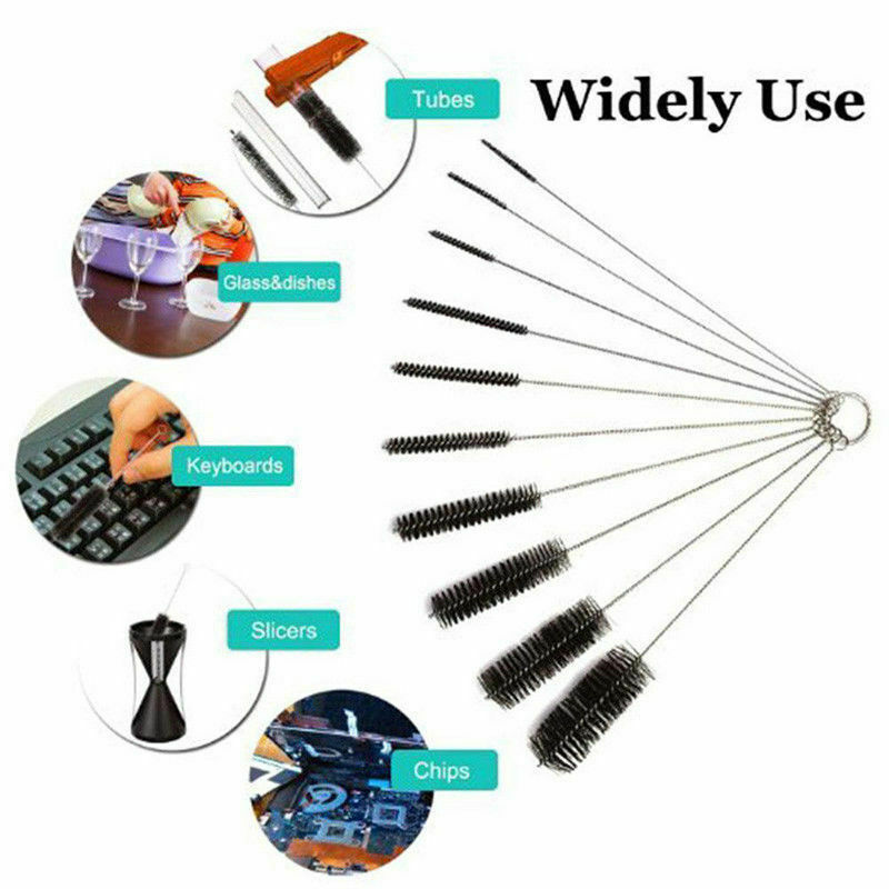 US Nylon Straw Brush Cleaner Bottle Tube Pipe Small Long Cleaning 1-10Set