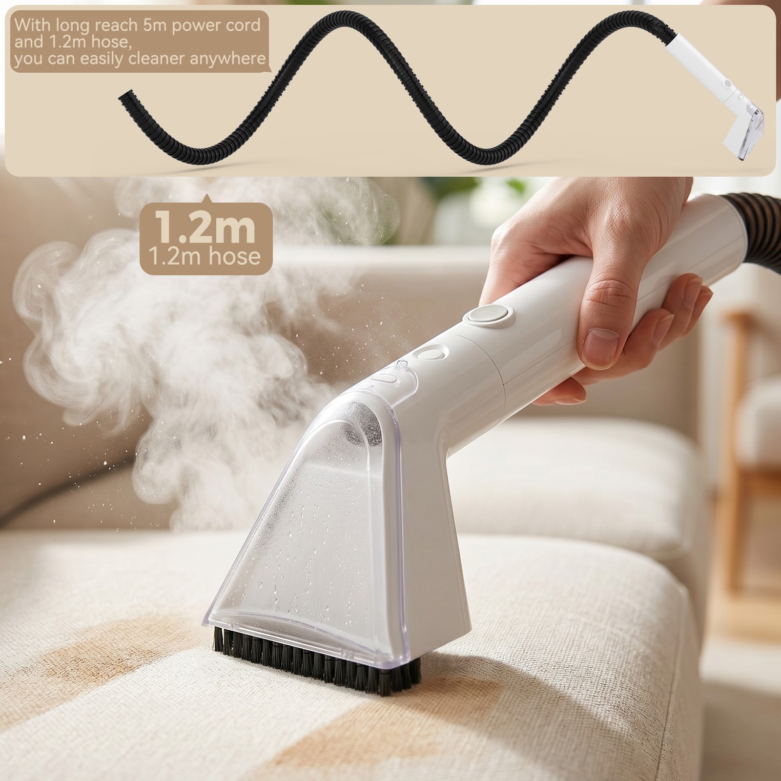1700W High Power Steam Cleaner Portable Carpet and Upholstery Stain Remover A7