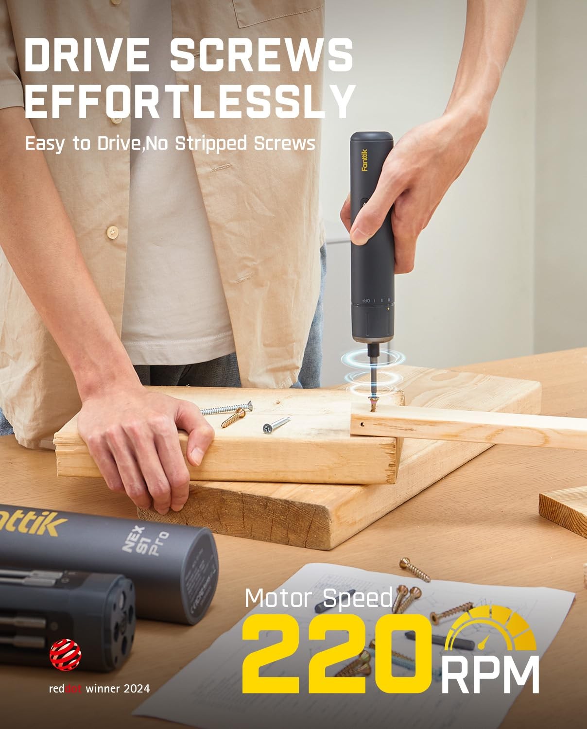 Fanttik S1 Pro Electric Screwdriver, Power Screwdriver with16 S2 Steel Bits,…