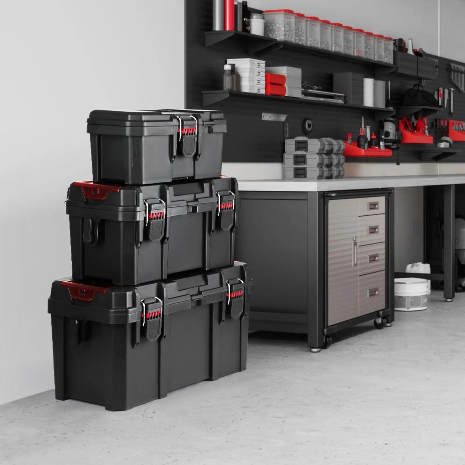 Hyper Tough 16-Inch Toolbox – Heavy-Duty Resin Storage with Padlock Security