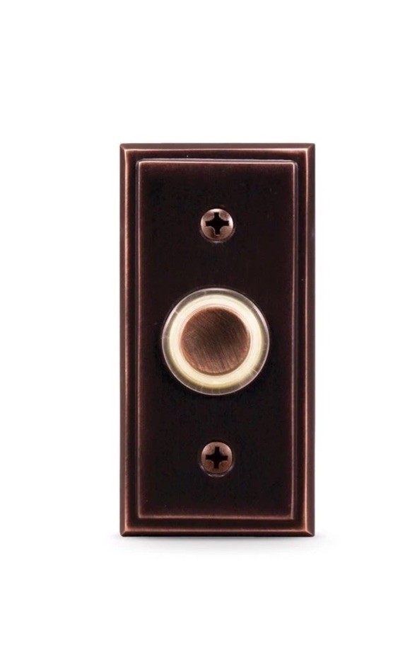 Heath Zenith SL-716-00 Oil Rubbed Bronze Wired Lighted Push button 1-1/2 W in.