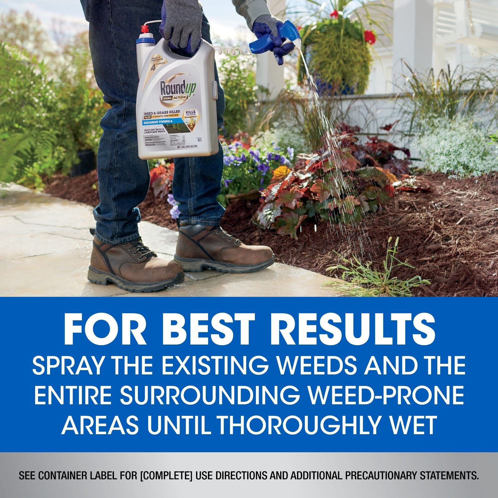Roundup Dual Action Weed and Grass Killer Plus 4 Month Preventer, 1 gal.