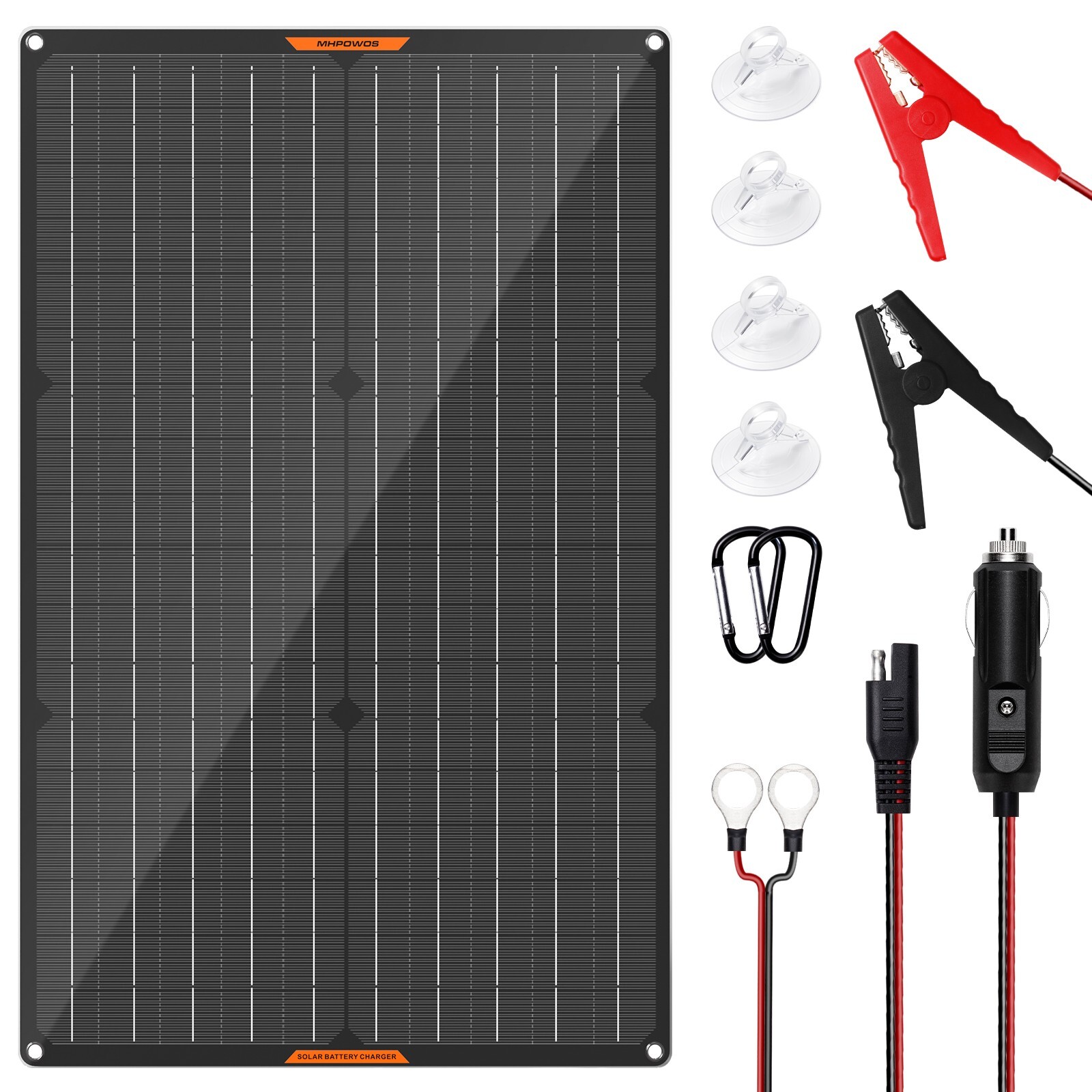 MHPOWOS 30W Solar Battery Charger 12V Solar Trickle Battery Charger Waterproof