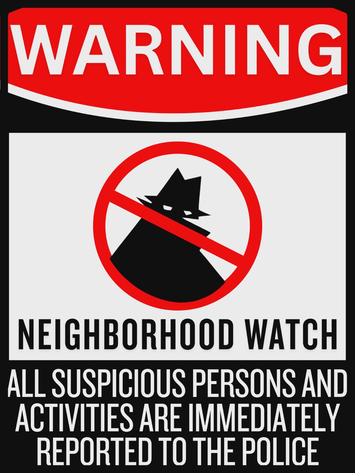 NEIGHBORHOOD WATCH, SIGN, security sign, private property, warning, security