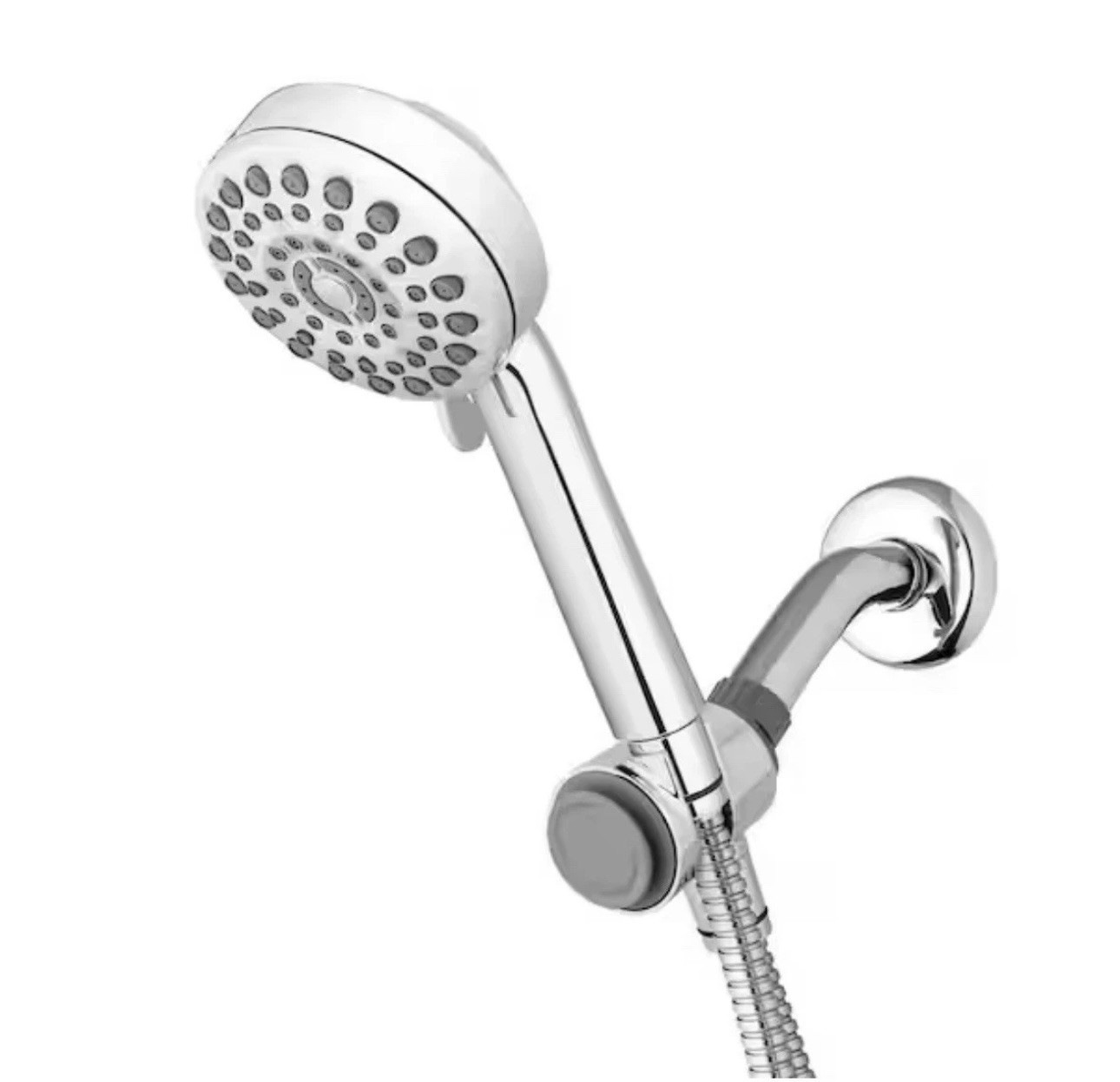 Waterpik PowerPulse Dual Dock Multi-Height 7 Spray Handheld Shower Head Chrome