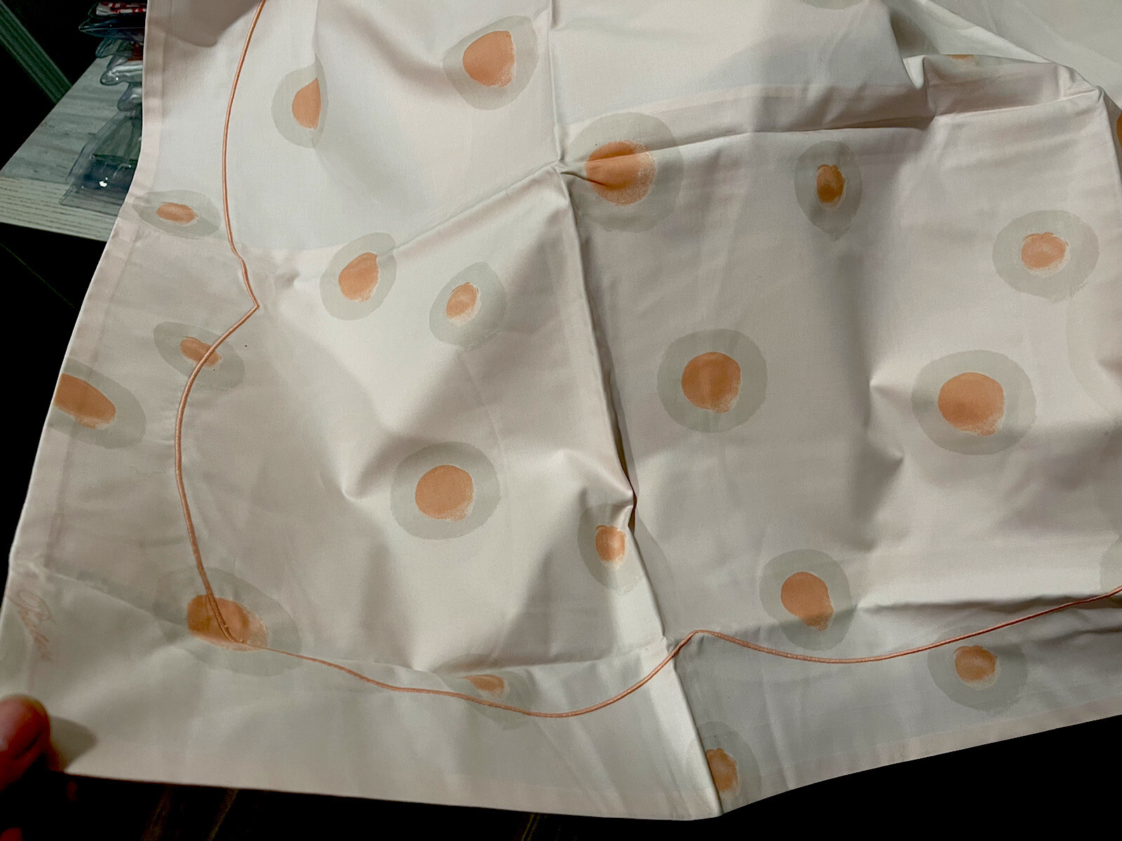 Pratesi Italy New 1pc Standard Sham Pois Pois 100% Cotton Peach ONE