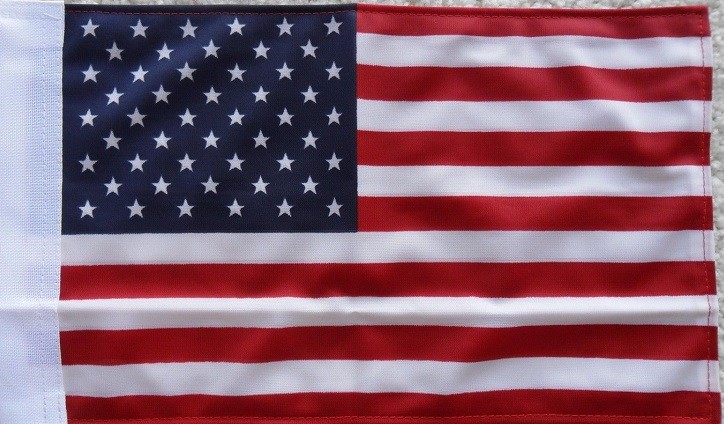 8″X12″ AMERICAN /U.S.A. FLAG DOUBLE SIDED KNIT NYLON WITH SLEEVE MOTORCYCLE /CAR
