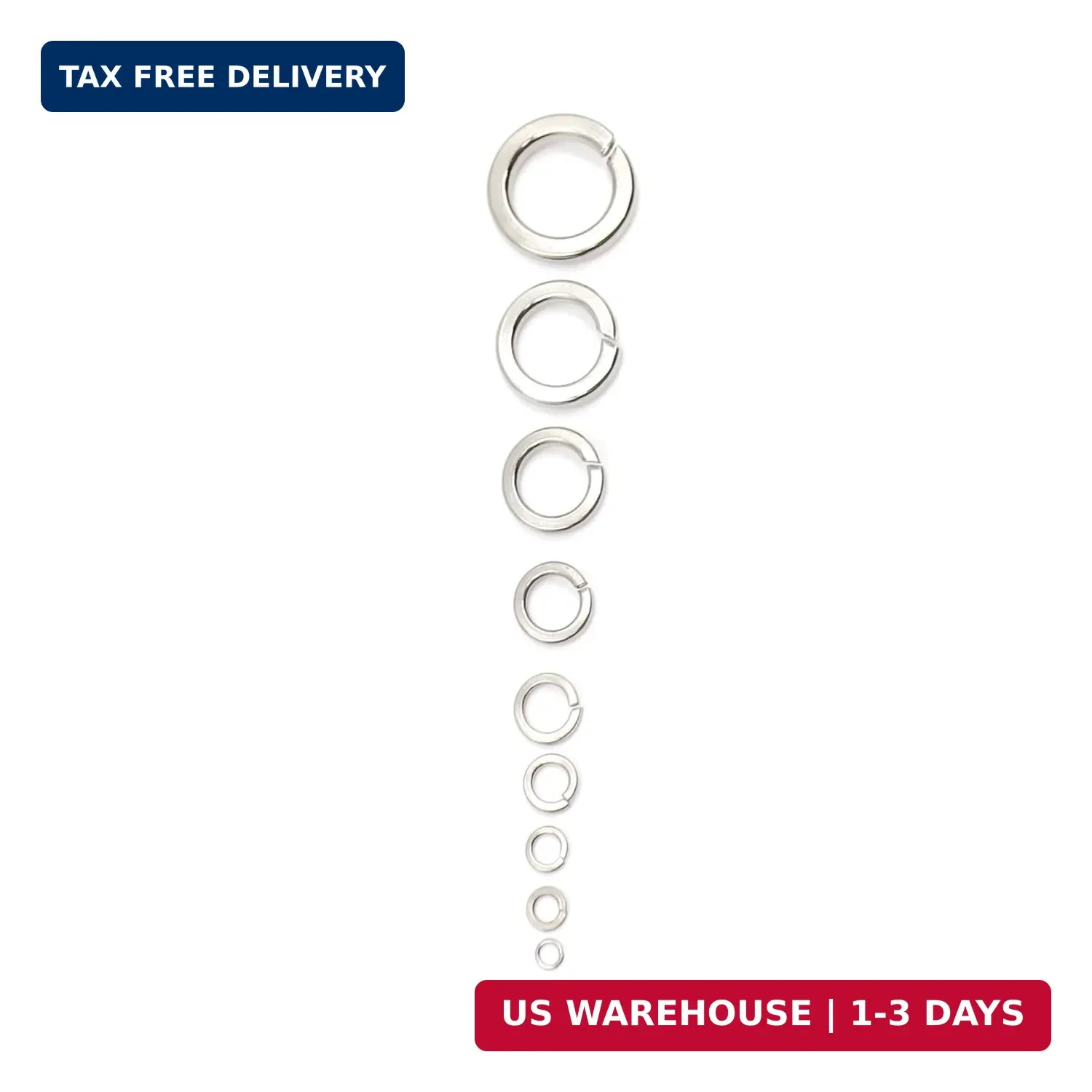 1100+ Pcs Spring Lock Washers Assortment Kit Stainless Steel Washer
