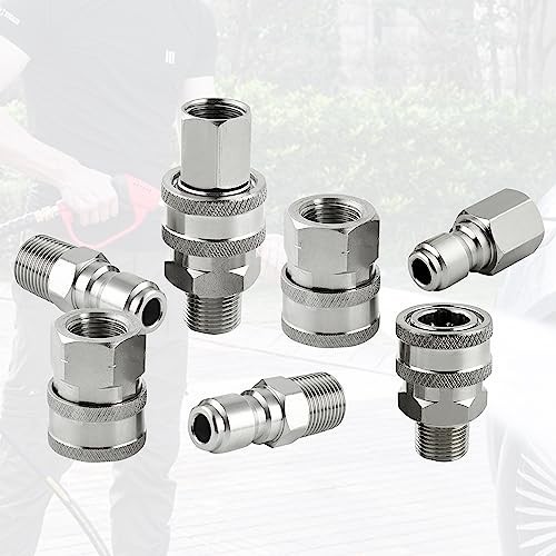 Pressure Washer Quick Connect Fittings 3/8 Inch NPT Stainless Steel 8 Piece