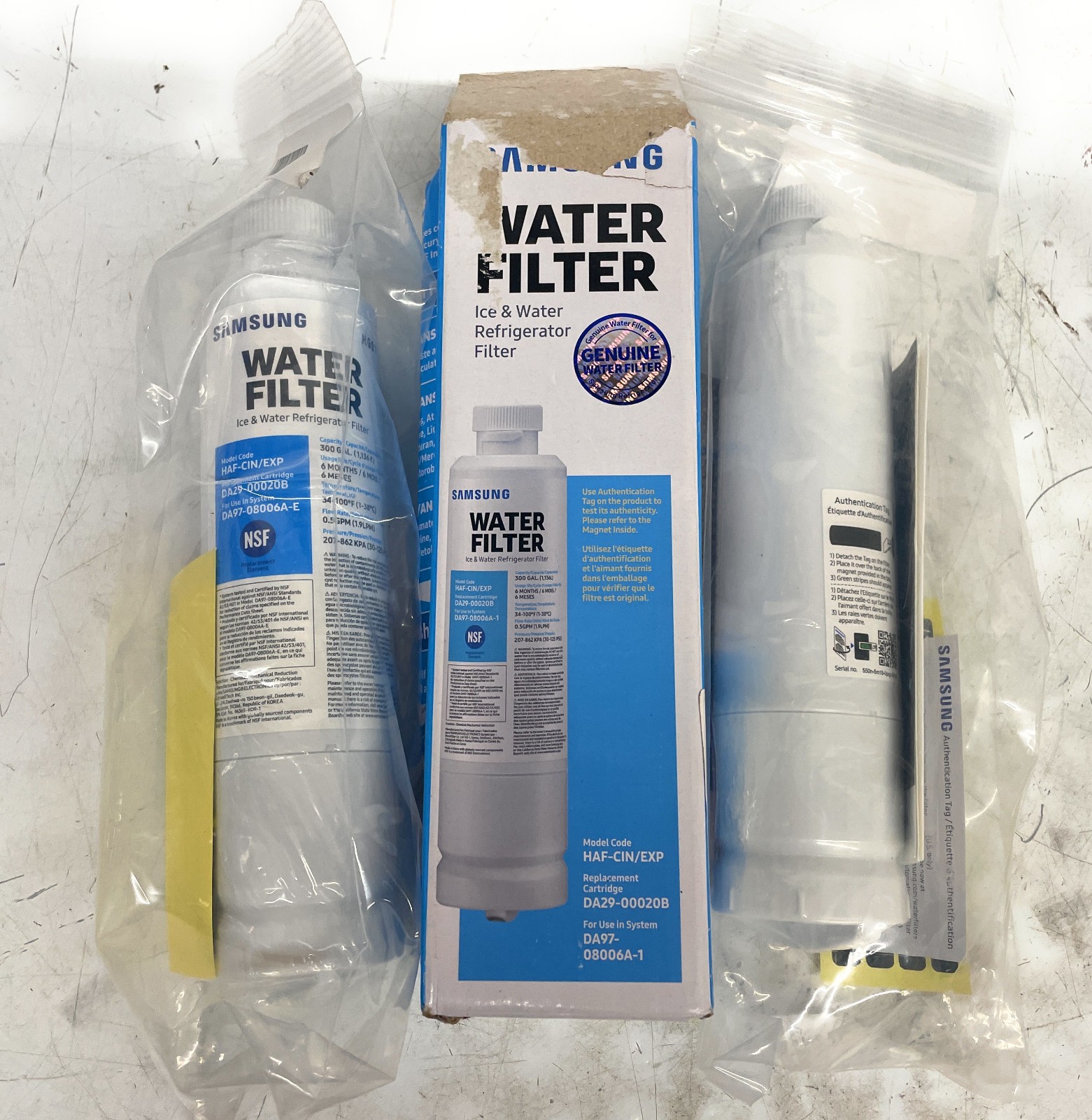Samsung Genuine DA29-00020B Ice & Water Refrigerator Filter, Lot of 3