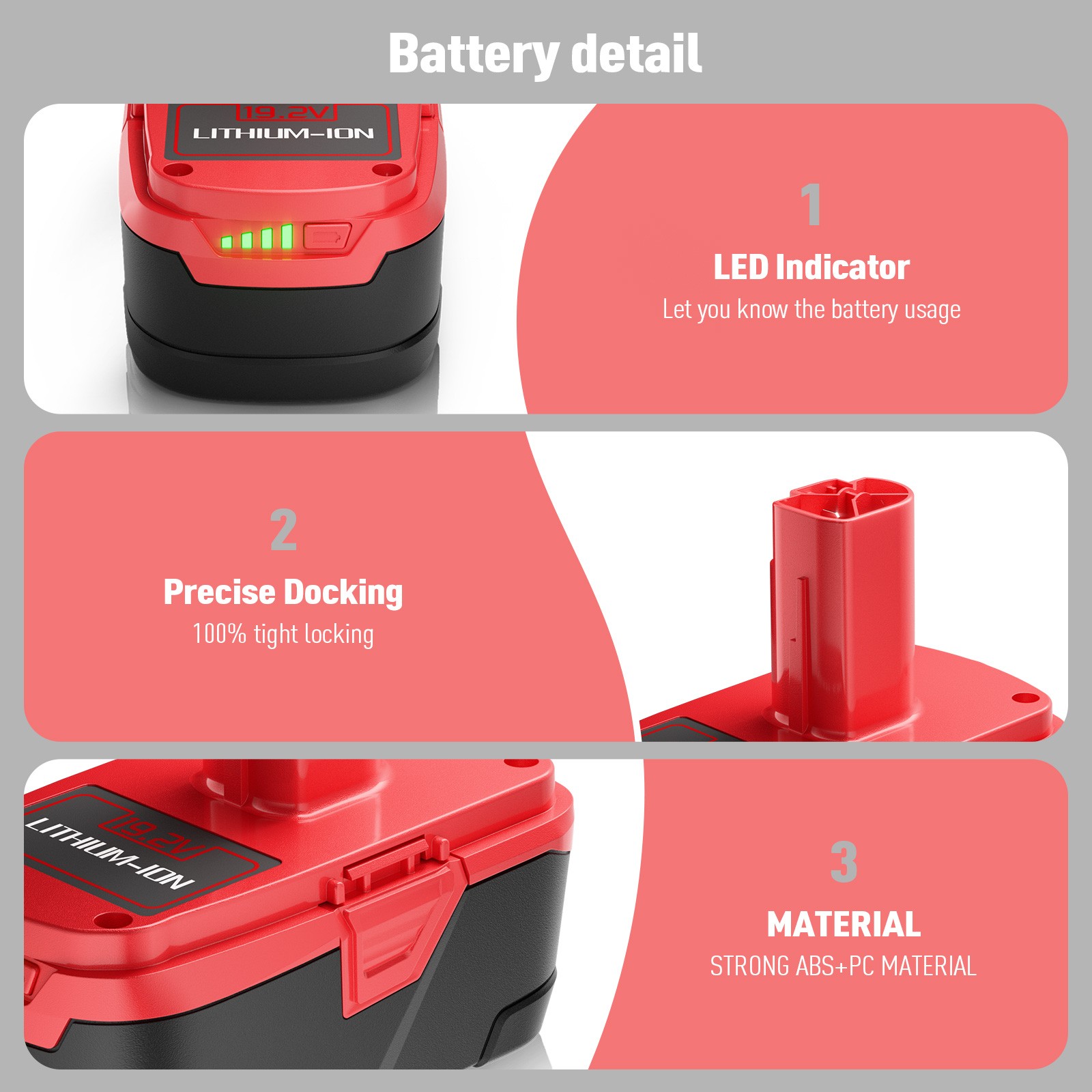 2/10pack 8000mAh Battery for Craftsman 19.2V 11375 C3 130279005 11375, 11376
