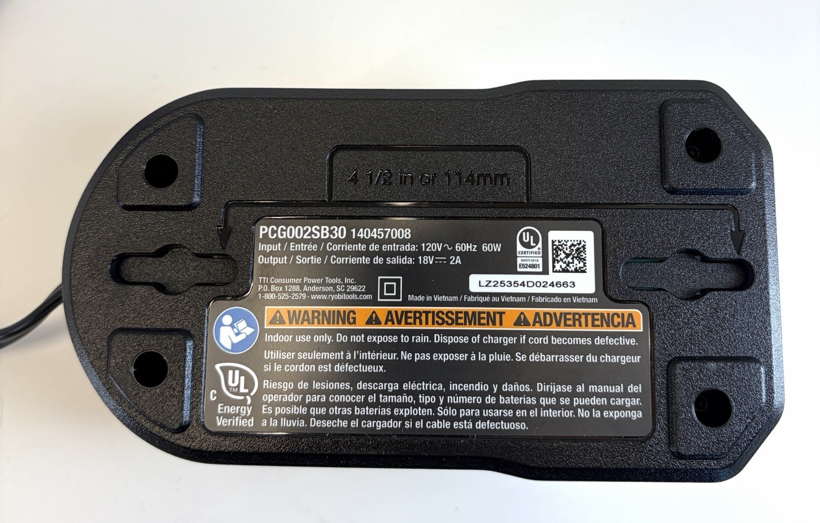 Ryobi ONE+ 18V 30th Anniversary Battery Charger Genuine OEM Model PCG002SB30
