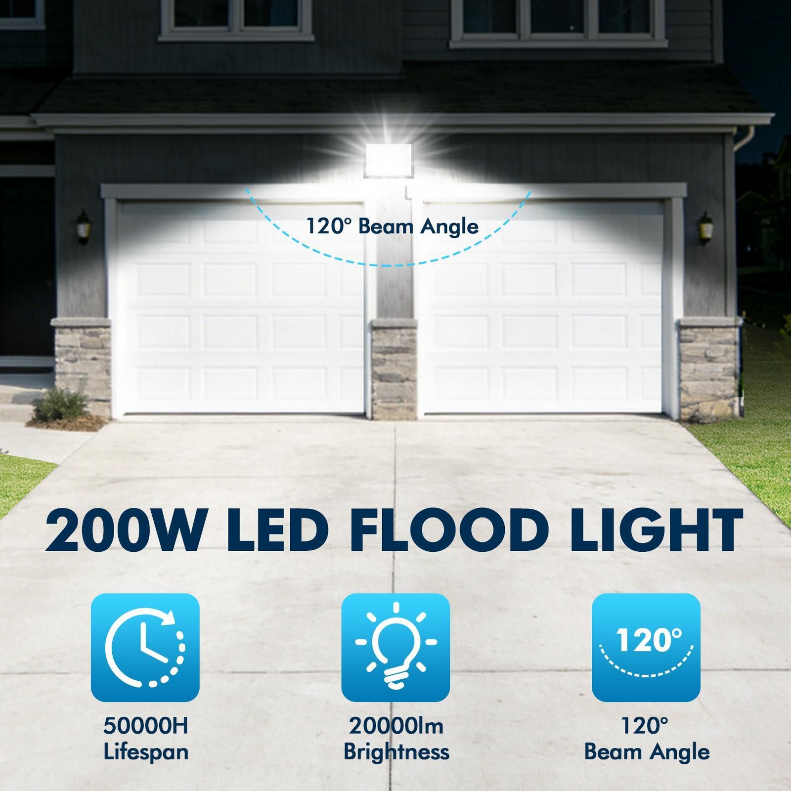 500W 300W 200W 100W LED Flood Lights Super Bright IP66 Waterproof 6000K Daylight