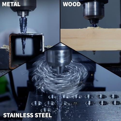 Large Step Drill Bit Set 1/4″ – 2-1/2″ HSS M35 for Metal, Stainless Steel & Wood