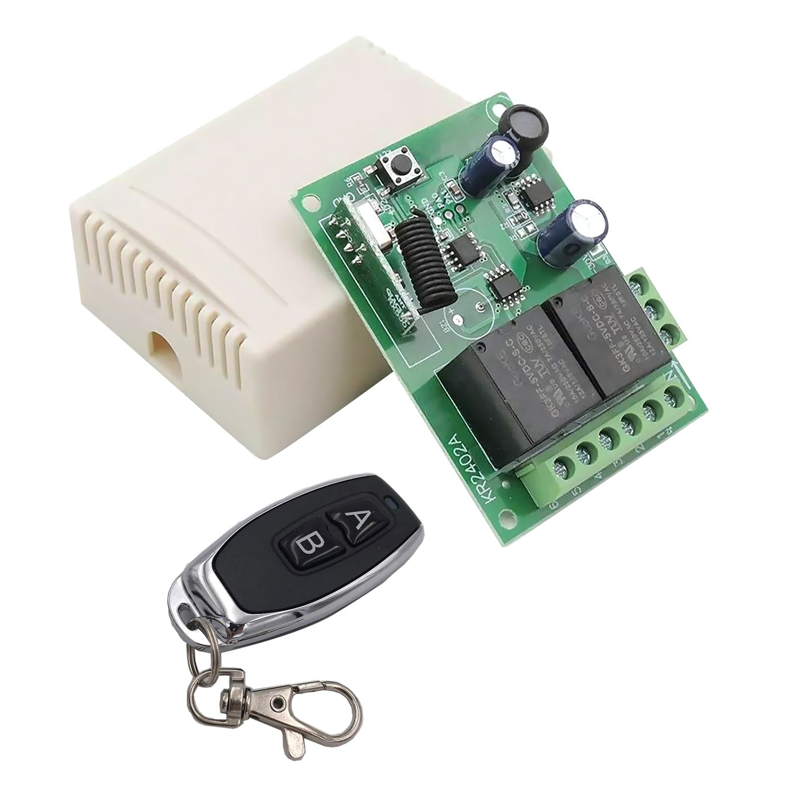 433MHz Universal Wireless Remote Control DC 6V 12V 24V 2CH RF Relay Transmitter