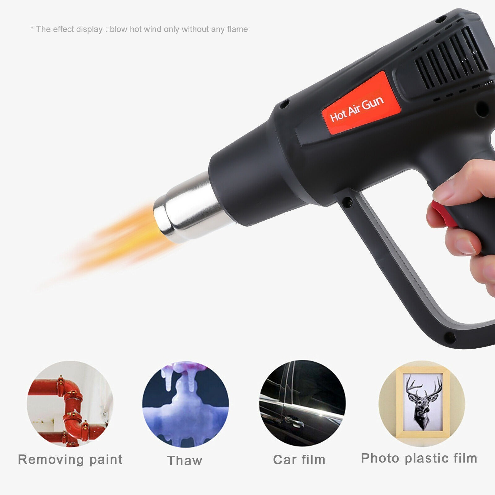 2000W Heat Gun Hot Air Gun Wind Blower Dual Temperature Settings High Power Tool