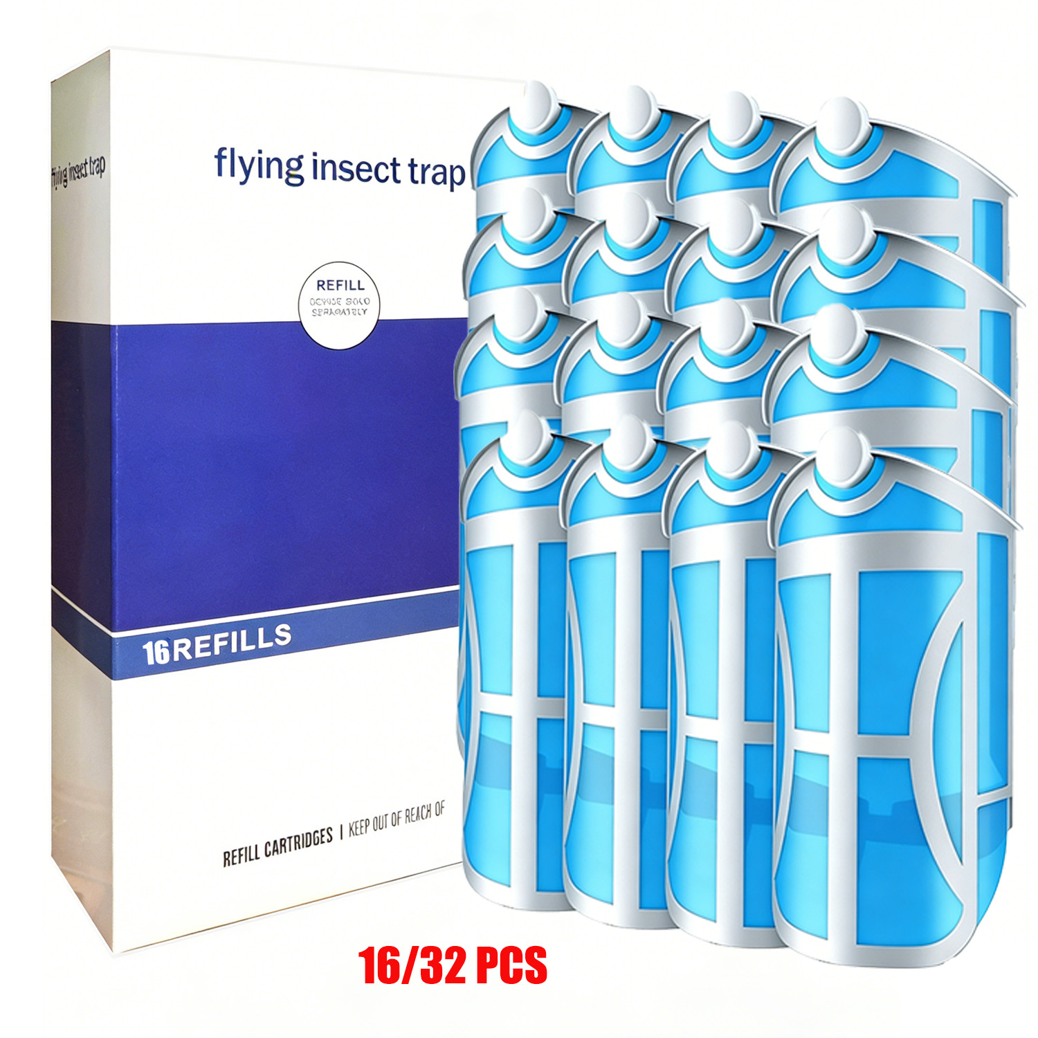 16/32PCS Flying Insect Trap Refills Compatible for ZEVO, Indoor Fruit Fly Refill