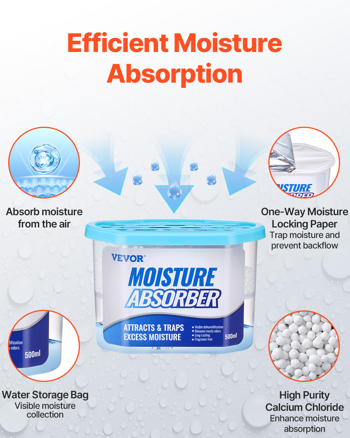 6 Packs Moisture Absorber Boxes 10.8 oz Fragrance Free Moisture Absorbers