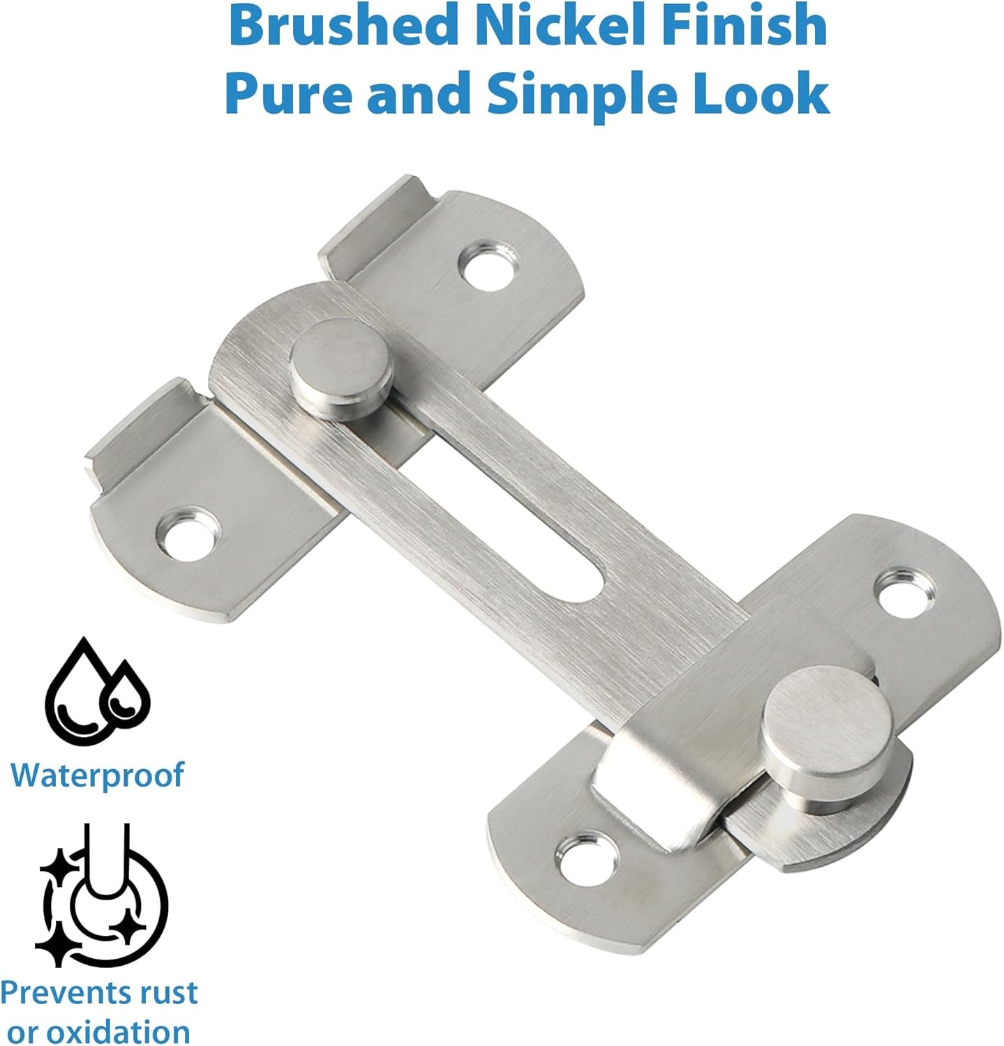 2PCS Heavy Duty Barn Door Lock 180°Flip Sliding Latch Lock Stainless Steel Matte