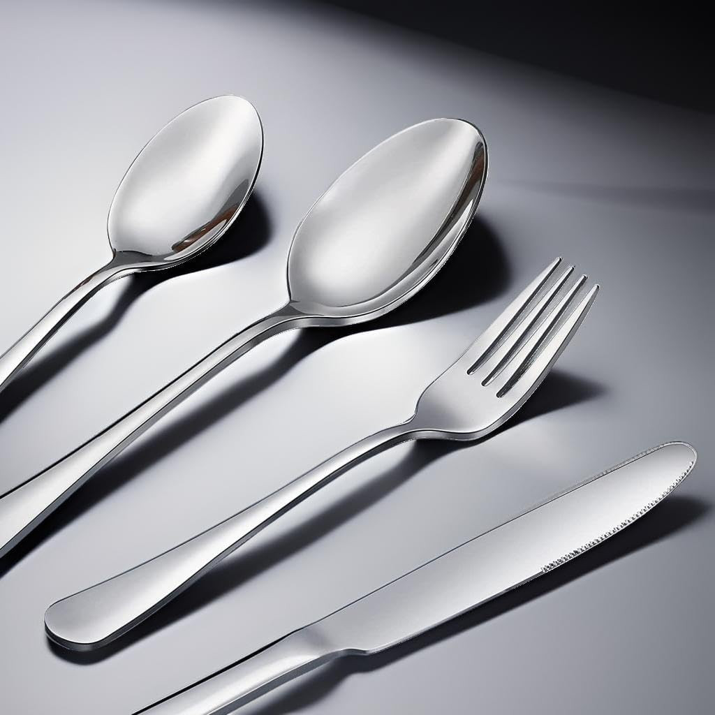 12 Pcs Tablespoons Set, 7.3″ Dinner Spoons, Top Food Grade Stainless Steel Spoon