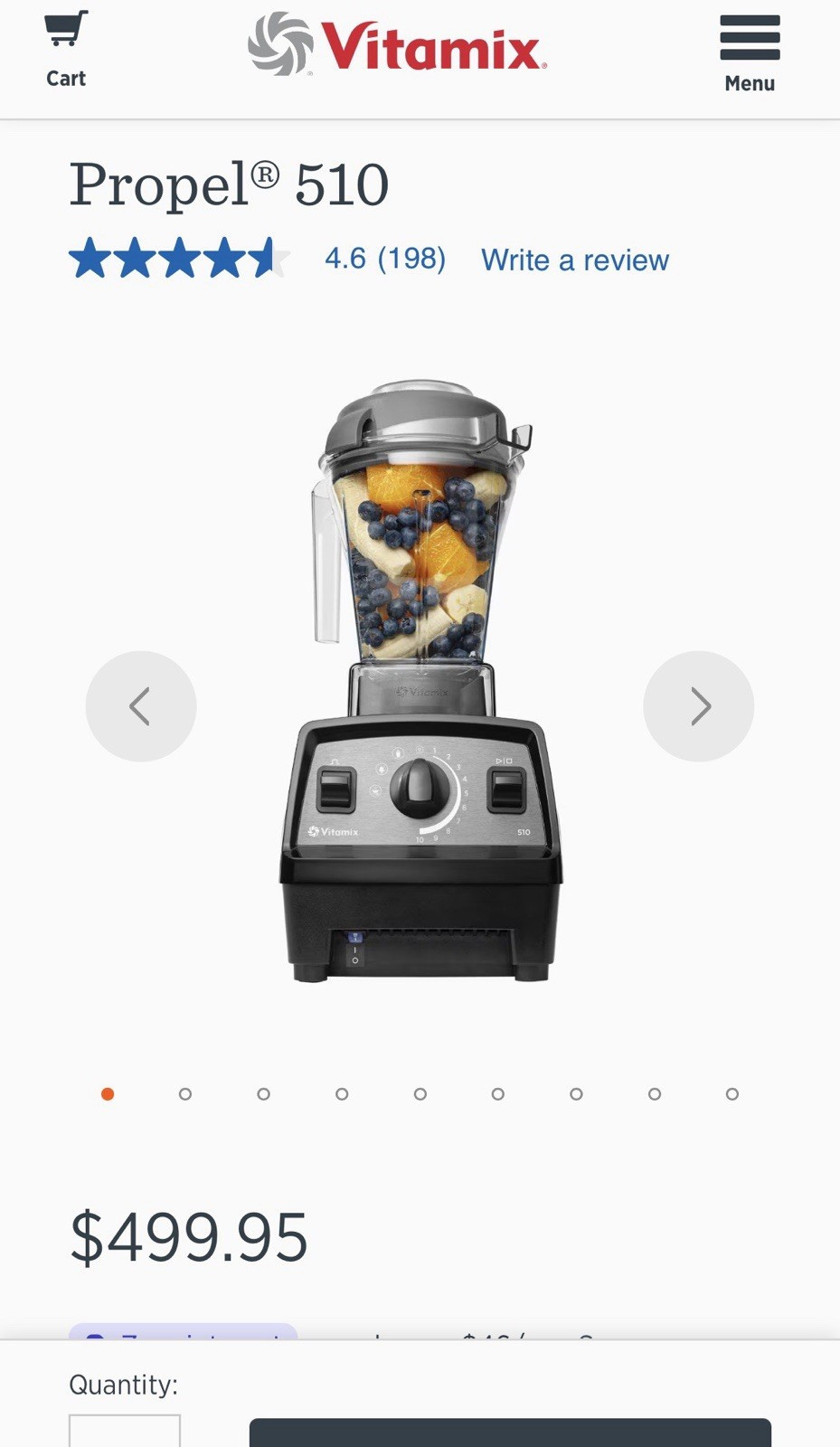 Vitamix Propel Series 510 Blender, 48 oz, Black / Stainless NEW IN BOX