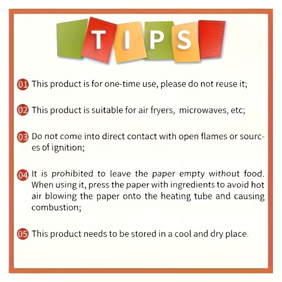 100 Pack Non-Stick Air Fryer Disposable Non-stick Baking Parchment Paper Liners