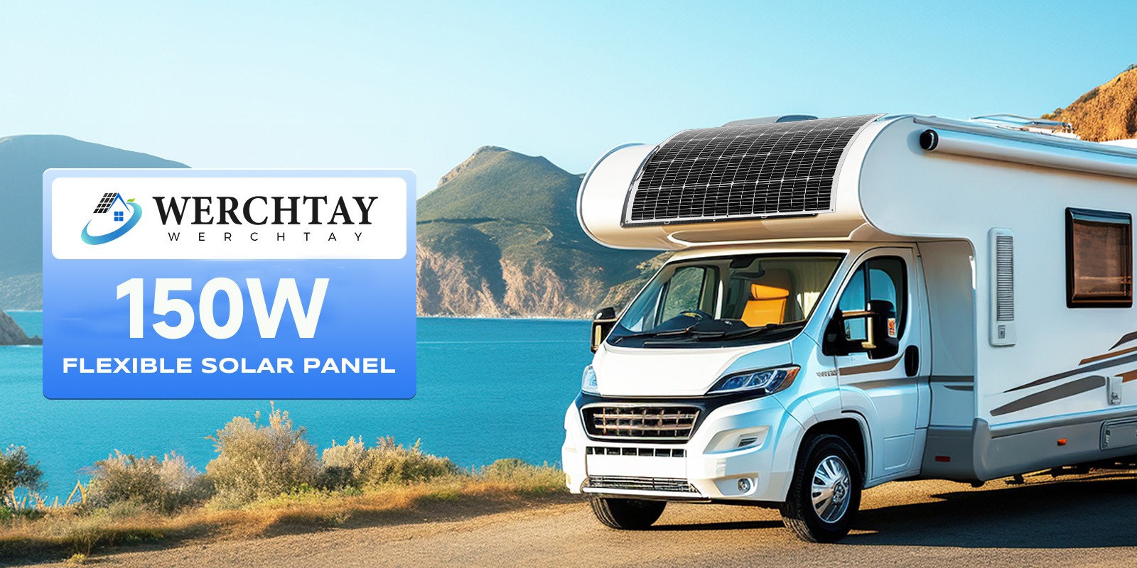 150W Flexible Solar Panel RV Rooftop Cabin Car Boat Home Camping Portable PV