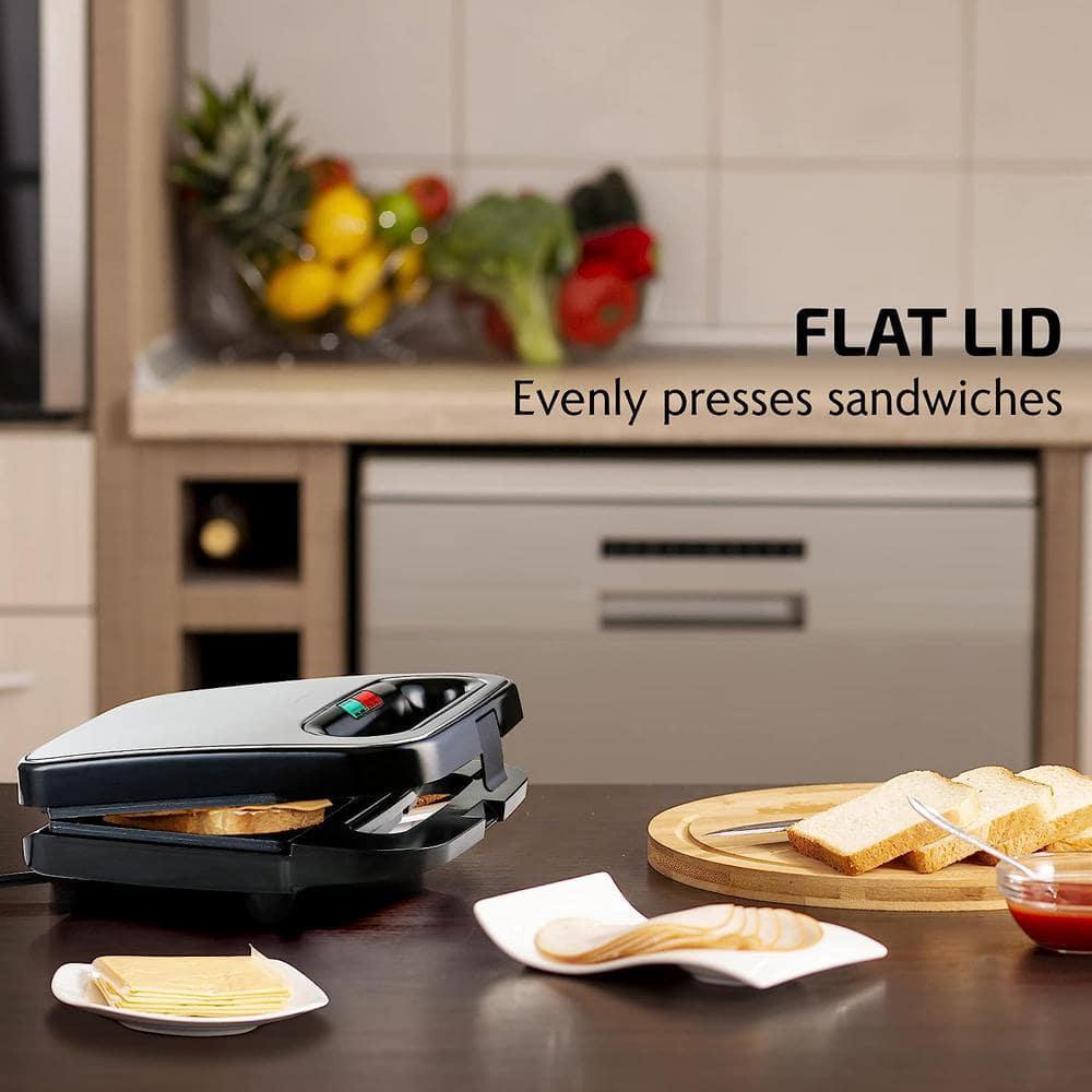 Electric Sandwich Maker, Non-Stick Plates, Indicator Lights, New-Black GPS401B