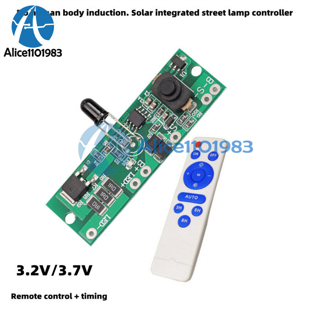 3.2V 3.7V Solar Street Light Circuit Board Controller Driver w/ Remote Control