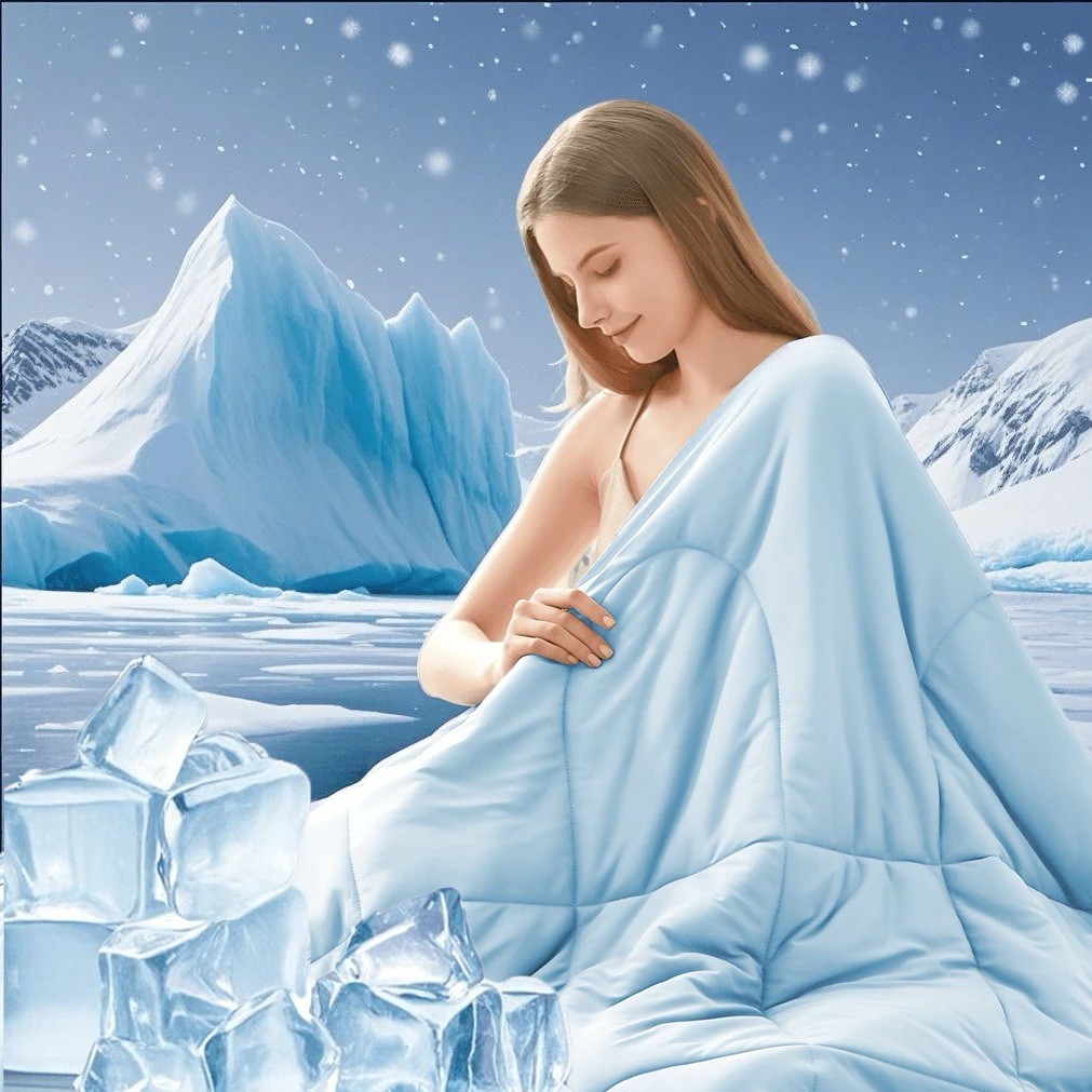 Cooling Quilt or Blanket for Hot Sleepers Soft & Lightweight Summer Cold (Queen)