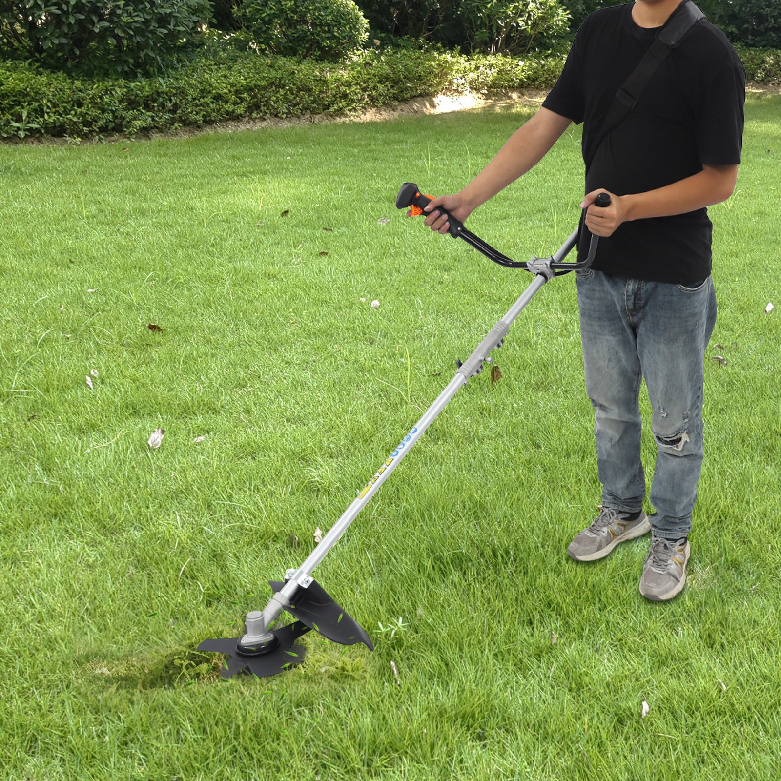 3 Heads Gas Weed Trimmer Set 2-Stroke Hedge Trimming Tools Weed Eater 42.7cc