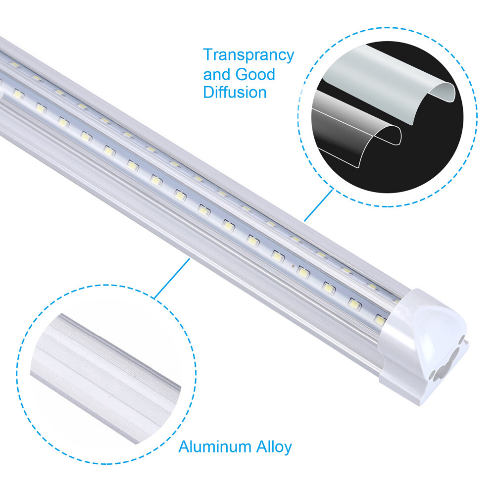 T8 8FT 120W Integrated Led Tube Light Bulbs 72W 8′ Led Shop Light Fixture 6000K