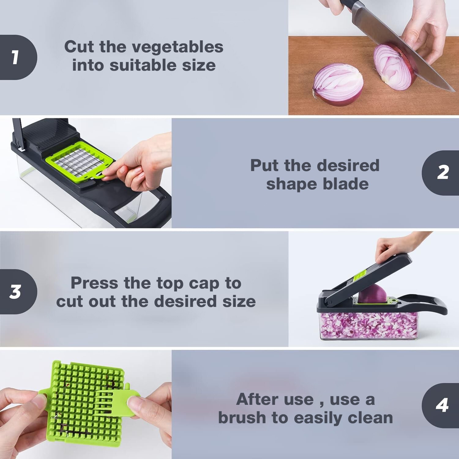 16-In-1 Vegetable Fruit Kitchen Chopper Cutter Food Onion Veggie Dicer Slicer US