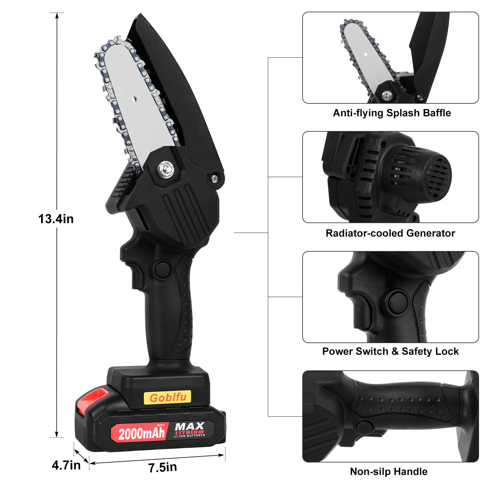 Mini Chainsaw 6 Inch Cordless Handheld Chainsaw Electric Chainsaw Tree Trimmer