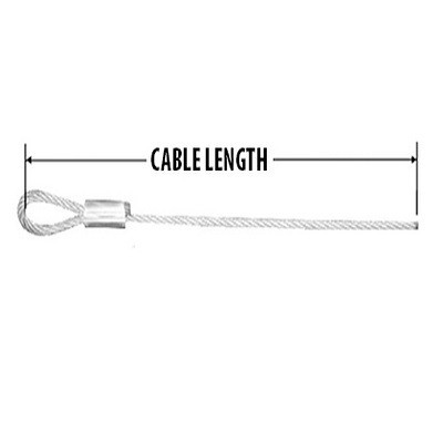 10ft Galvanized Wire Rope with Loop on ONE Side, 1/8.in Thick