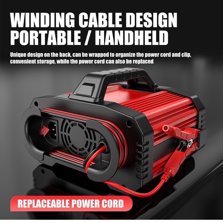 Fully Automatic Battery Charger, 25A 2/8/20/25 Amp 12V/24V LiFePO4 Lead Acid