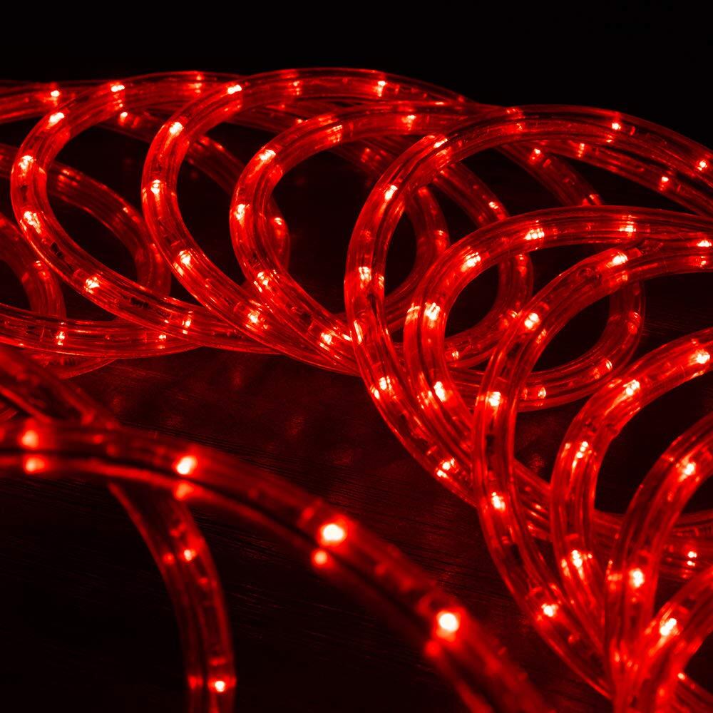 Red 8-Mode LED Outdoor Waterproof Rope Light 10′ 25′ 50′ 100′ 150′ 300′ ft