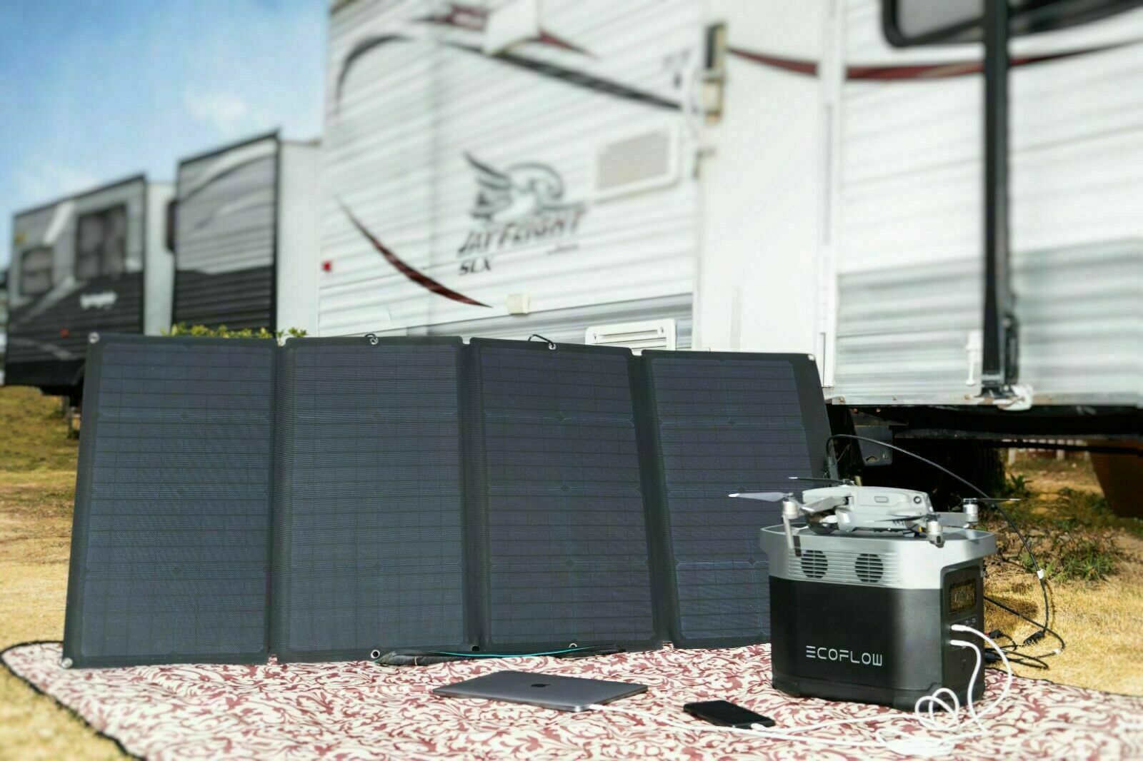 EcoFlow 160W Portable Solar Panel for Power Station for Camping RVs Refurbished
