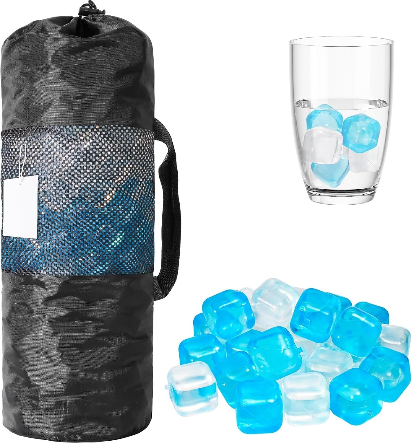 380 Pack Reusable Ice Cube Drinks Refreezable Plastic Ice Cubes Without Diluting