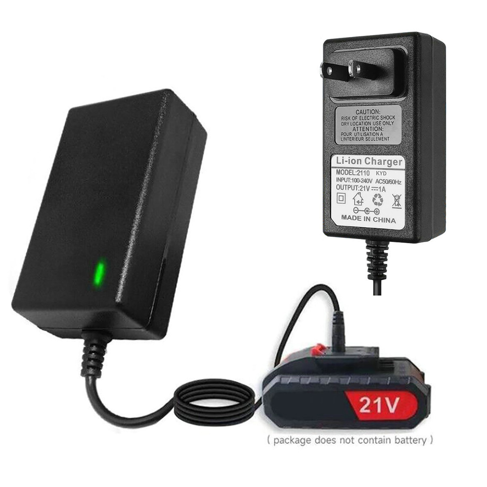 1PCS Universal Battery Charger For 20V 21V Power Tools Lithium Battery US Plug