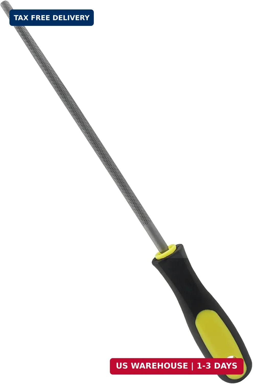 8 Inch Round File, Carbon Steel Rat Tail Metal File Tool Sharpener for Professio