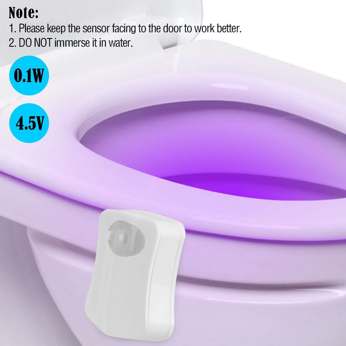 4Pcs Motion Activated LED Bathroom Toilet bowl Night Light 16 Colors Kids Safe