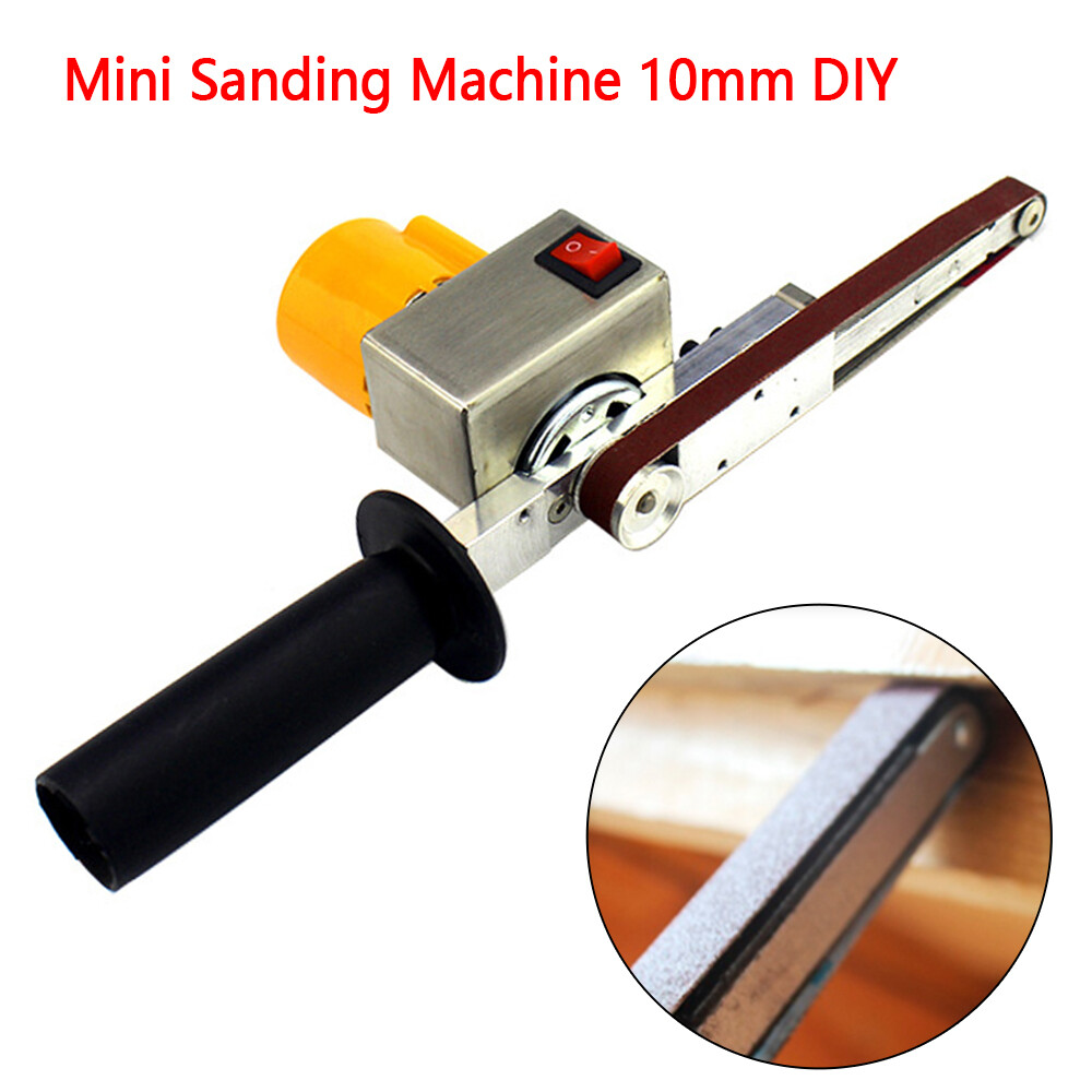 Handheld Electric Belt Sander Mini Grinder Small Machine with 10 Sanding Belts