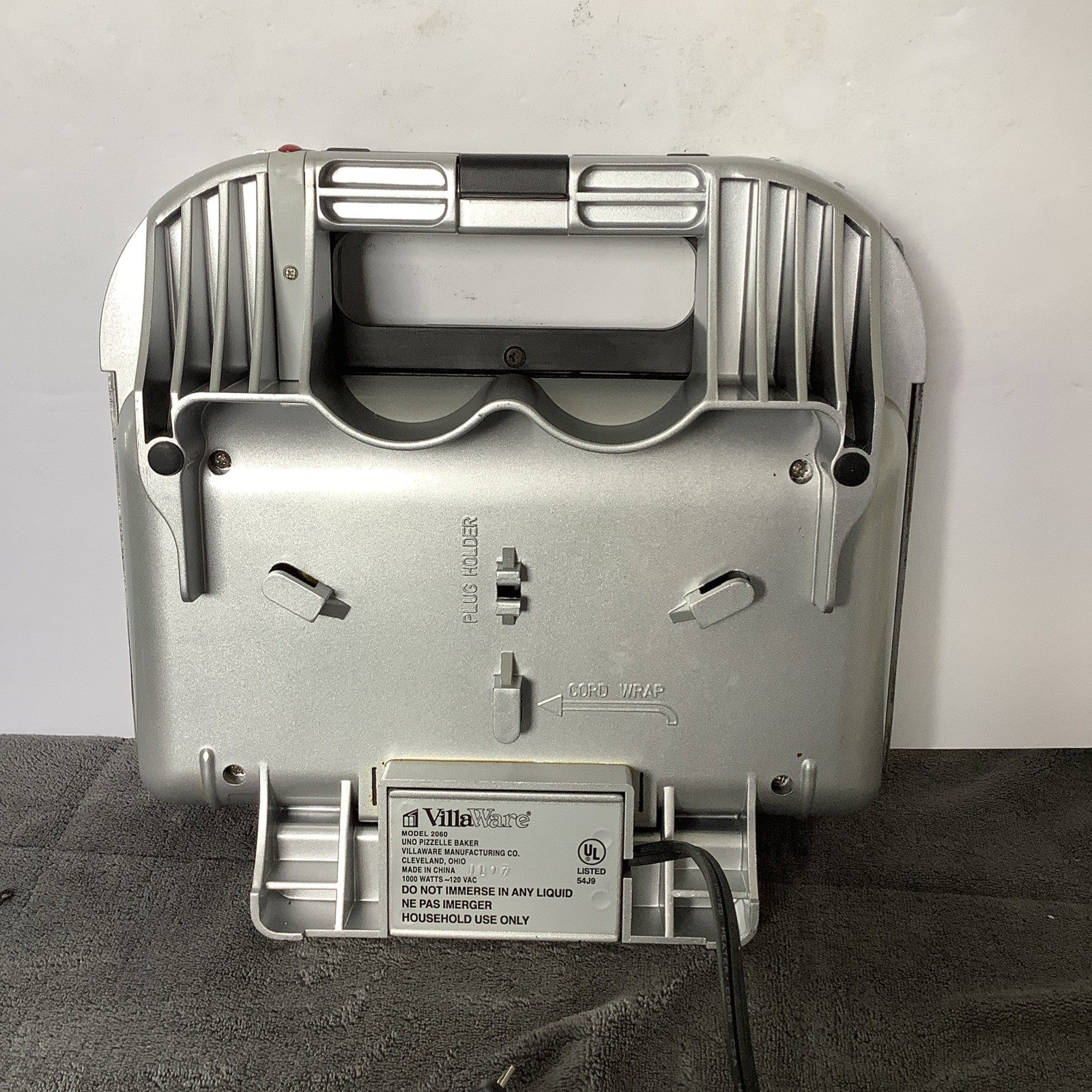 VillaWare 2060 Uno Pizzelle Maker 1000W Vintage Tested Works EUC